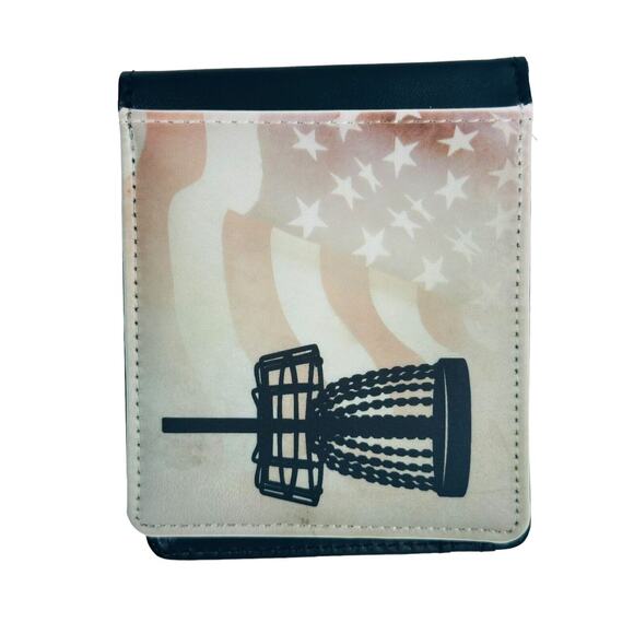 Disc Golf AMERICAN FLAG BASKET Sublimated Design Bi-Fold Wallet Disgolfer Gift - Picture 7 of 7